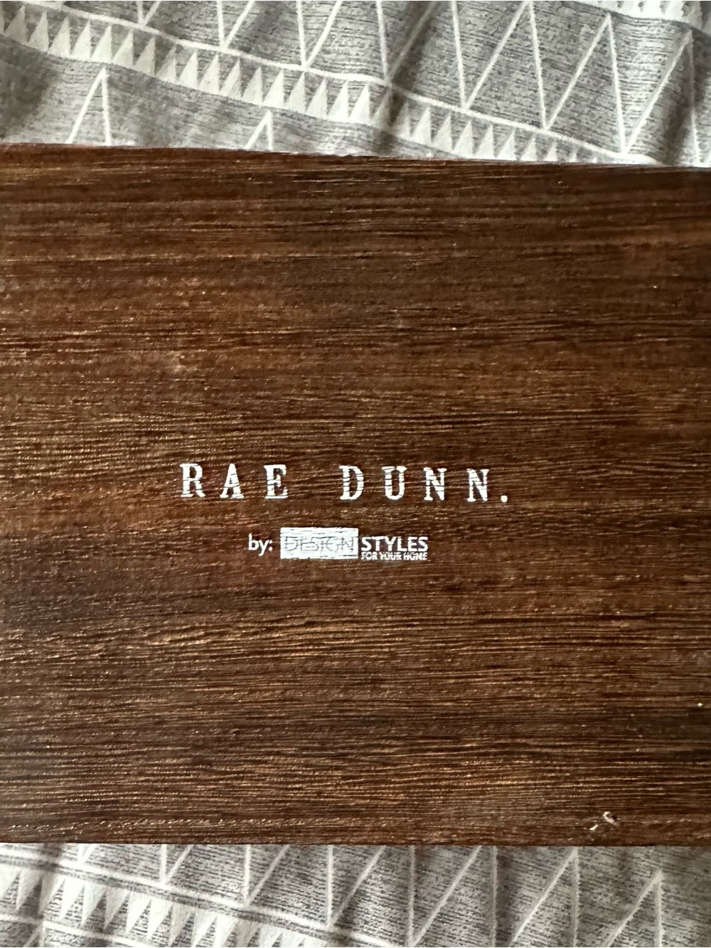 Rae Dunn Brown Wood Trivet with White Logo - Picture 2 of 5